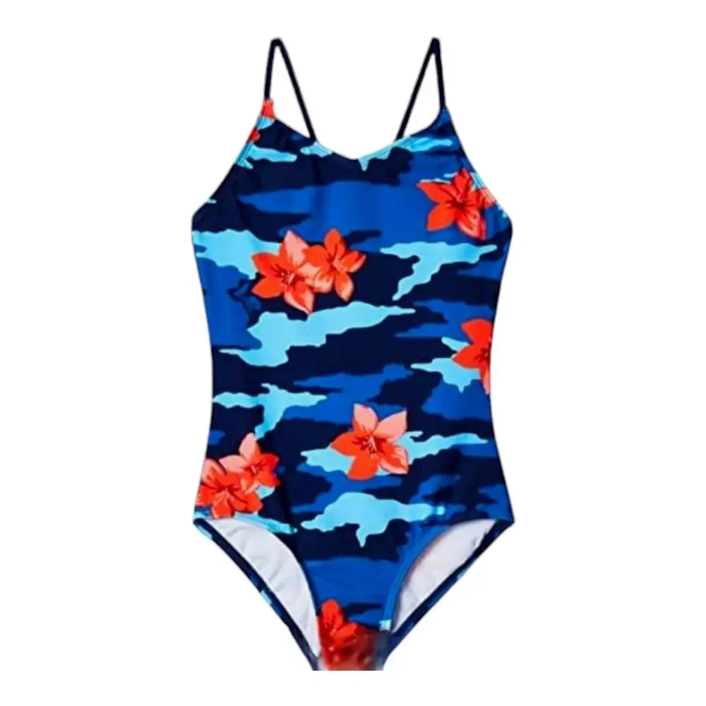 Kanu Girl's Surf Sundance Floral Beach Sport 1-Piece Swim/Bathingsuit size 10
